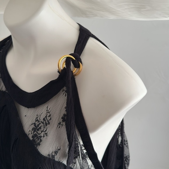 Free People Beachy and Peachy black cold shoulder tunic or cover up - Picture 12 of 14